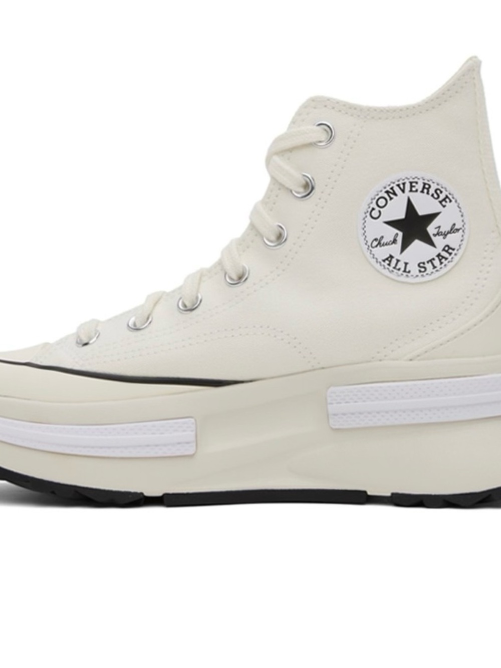 Converse Platform High Top Sneaker - Cream with Black Trim